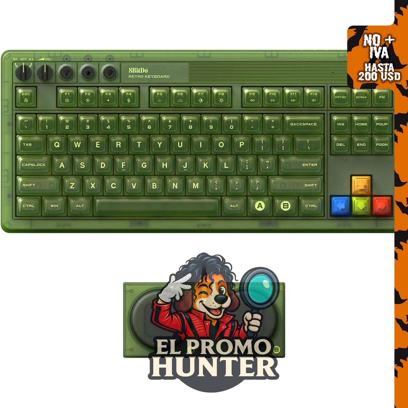 8Bitdo Teclado mecánico retro de 87 teclas para PC y Android - Xbox Edition.