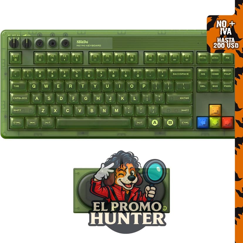 8Bitdo Teclado mecánico retro de 87 teclas para PC y Android - Xbox Edition.