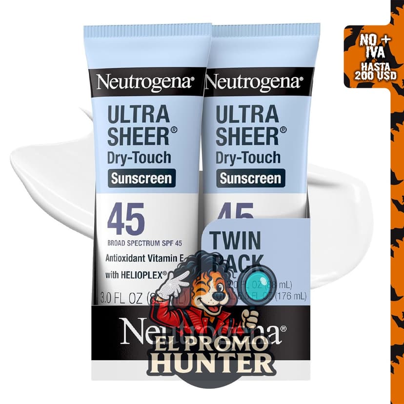 Neutrogena Ultra Sheer Dry Touch Loción de protección solar SPF 45, 88 ml.