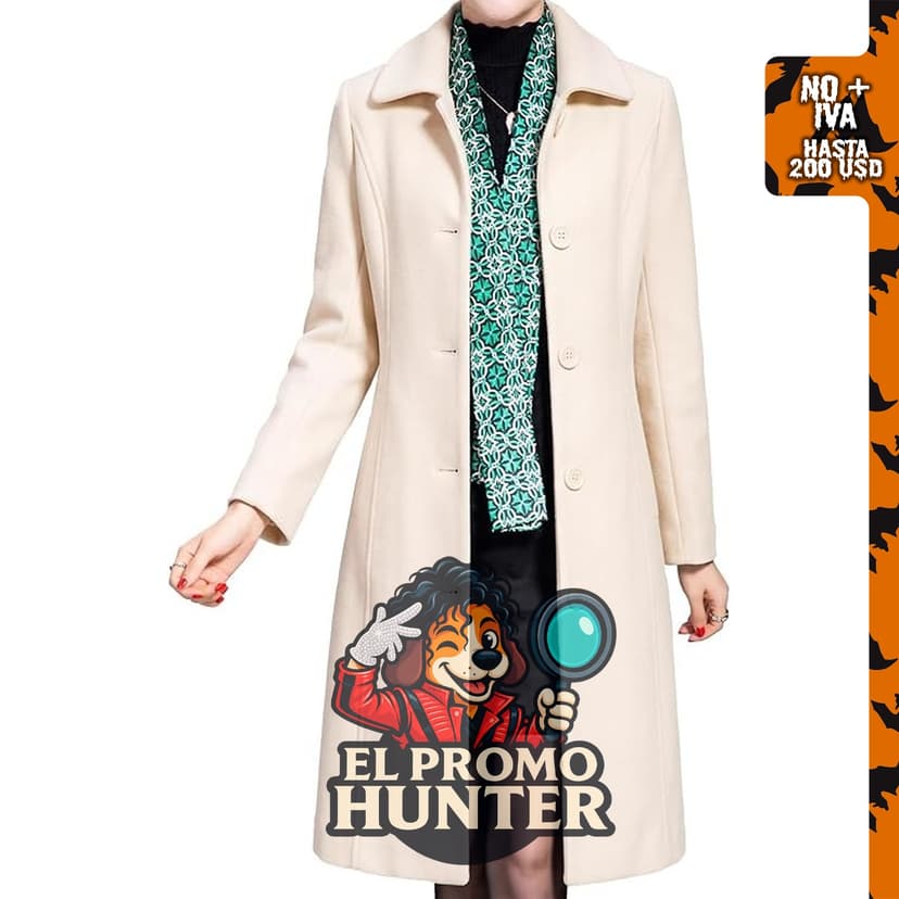 Jenkoon Gabardina de lana para mujer, abrigo largo y grueso para invierno.