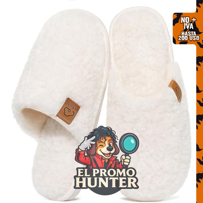 Evshine Zapatillas de Casa de Piel Fuzzy para Mujer con Espuma de Memoria