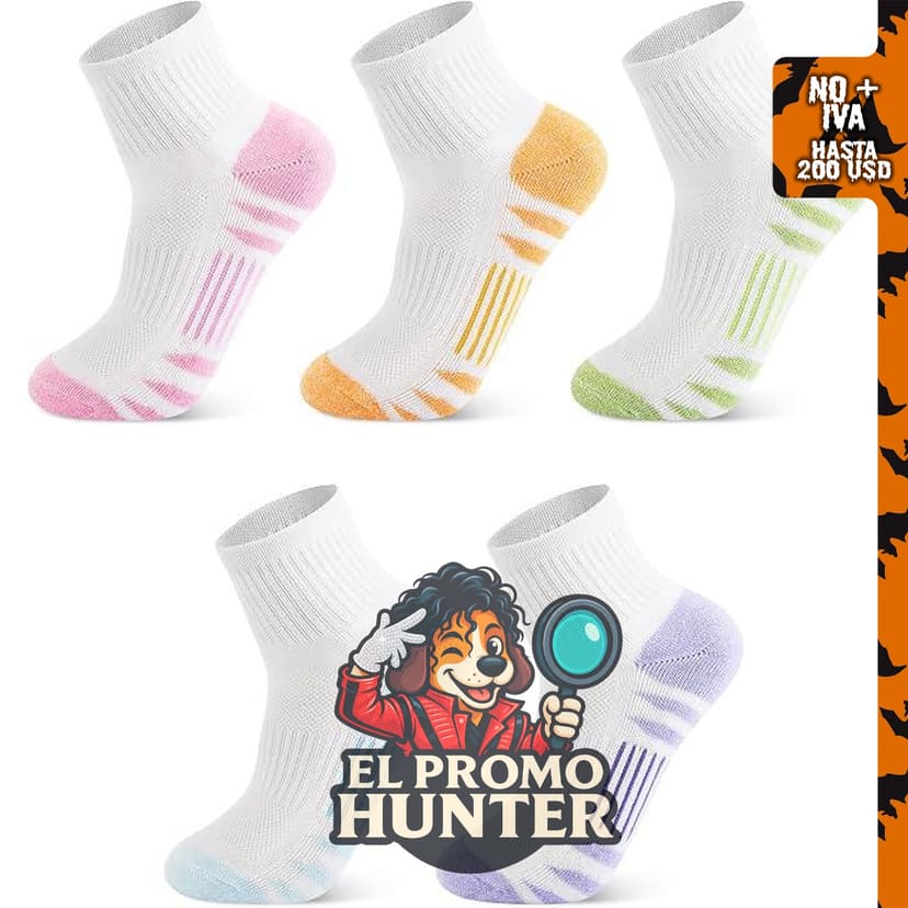 Calcetas para mujer, paquete de 5 pares para correr.