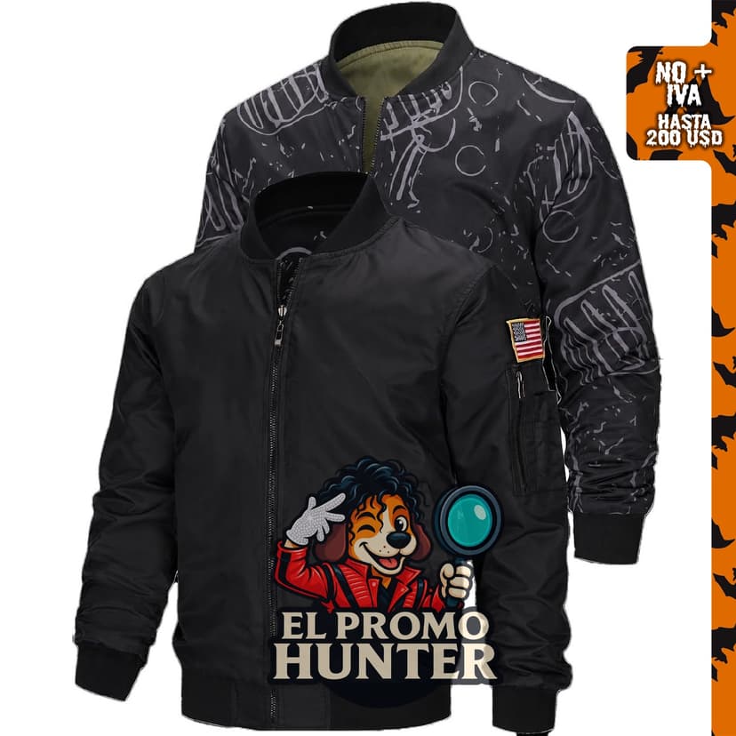GEEK LIGHTING Chaqueta bomber reversible para hombre, ligera y cortavientos con cremallera.