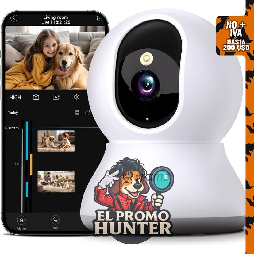 blurams Cámara de seguridad interior 2K 360° para vigilancia de mascotas.