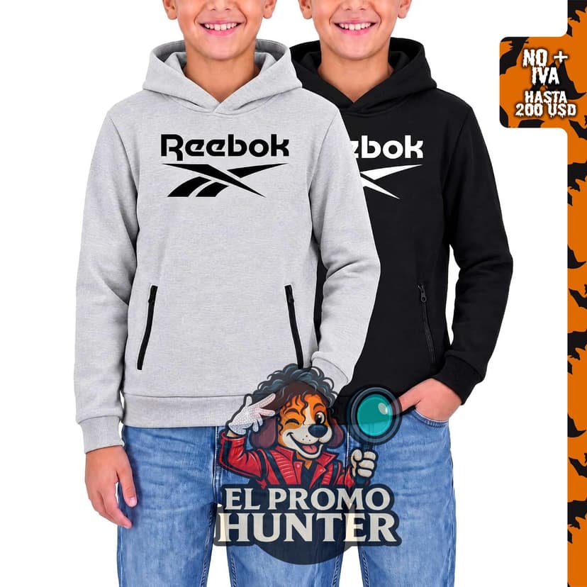 Reebok paquete de 2 sudaderas con capucha de forro polar para niños.