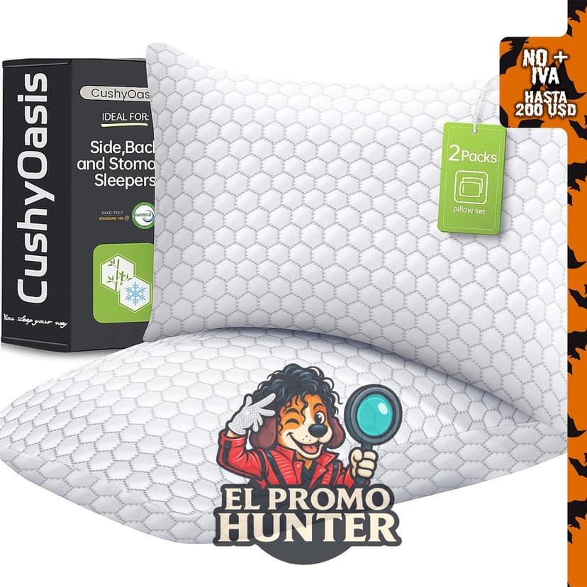 CushyOasis Almohada refrescante tamaño Queen para dormir.