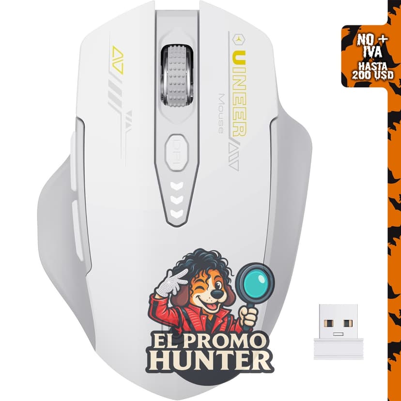 Uineer Ratón inalámbrico recargable de 2.4 GHz.