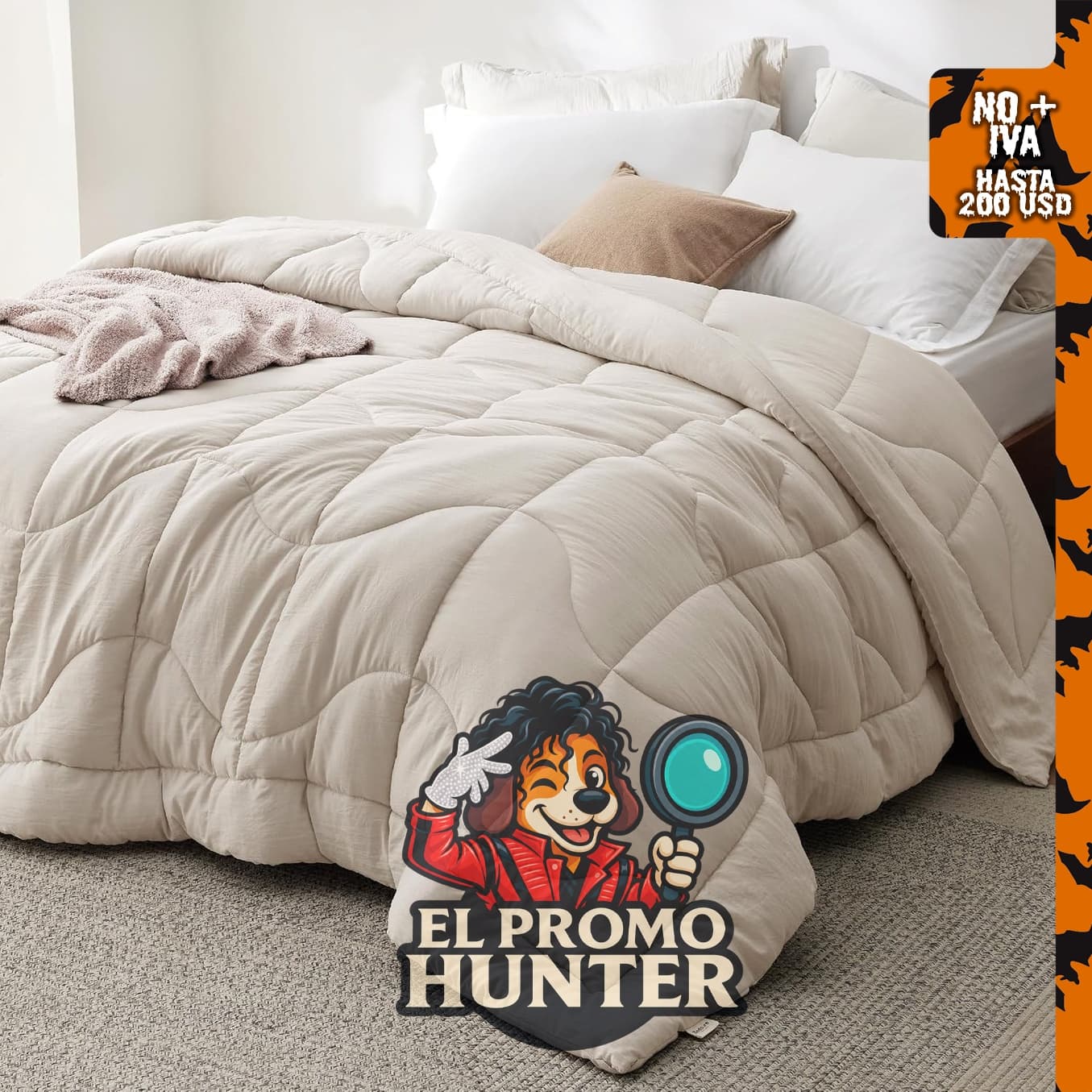 Bedsure Edredón Queen, relleno alternativo de plumón.