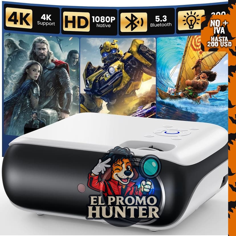 HAPPRUN Proyector Bluetooth Native 1080P - Estándar
