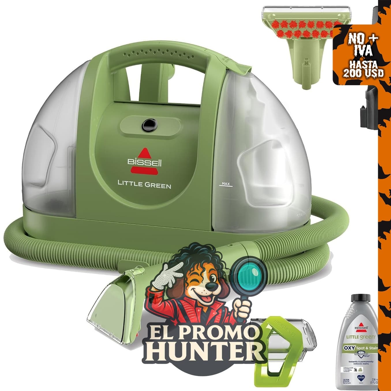 BISSELL Little Green 1400B, limpiador portátil multiusos para alfombras.