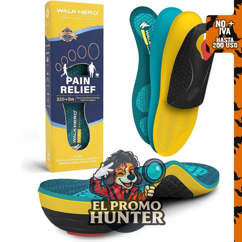 WalkHero Plantillas ortopédicas con soporte de arco alto para hombres, talla 8-8.5.