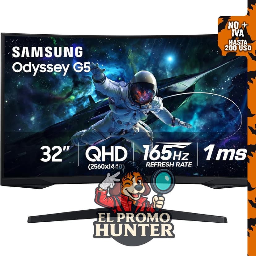 Monitor curvo para juegos Samsung Odyssey G55C serie QHD 1000R de 32".