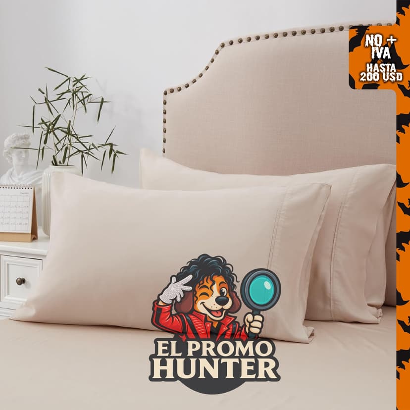 Juego de 2 fundas de almohada ACCURATEX, tamaño King, fabricadas en rayón derivado de bambú, con cierre envolvente.