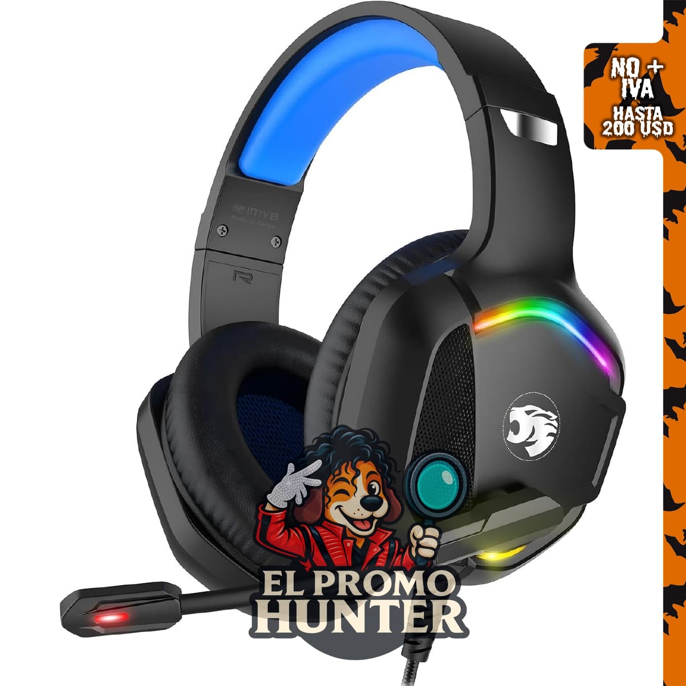 IMYB A36 Auriculares para juegos con micrófono estéreo para PC, PS5 y Xbox.