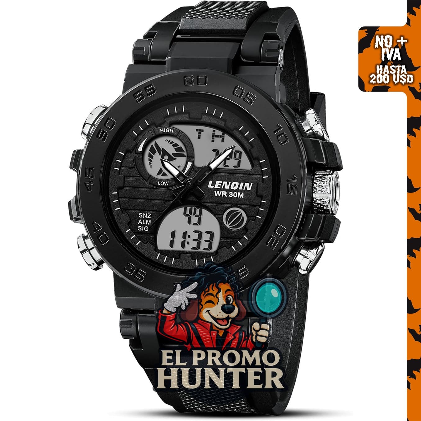 LN LENQIN Reloj militar digital para hombre con cronómetro.