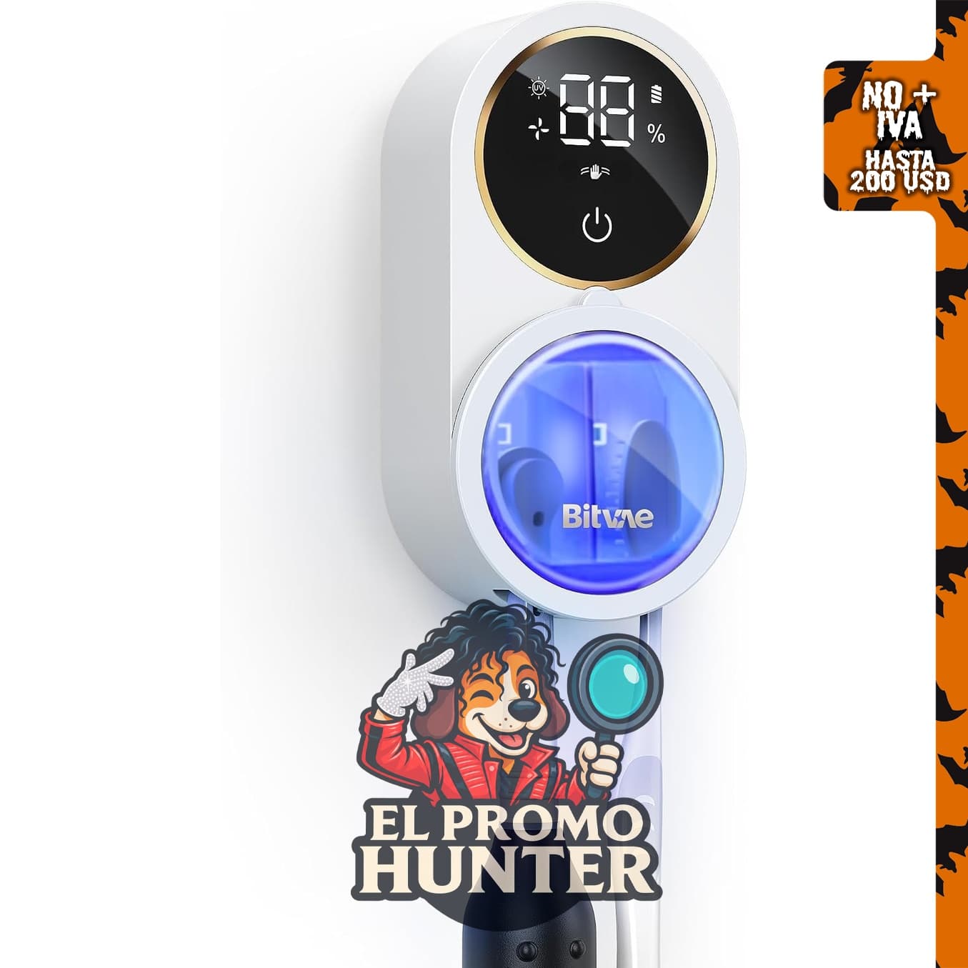 Bitvae Soporte para cepillo de dientes mejorado 2.0 con detección infrarroja.