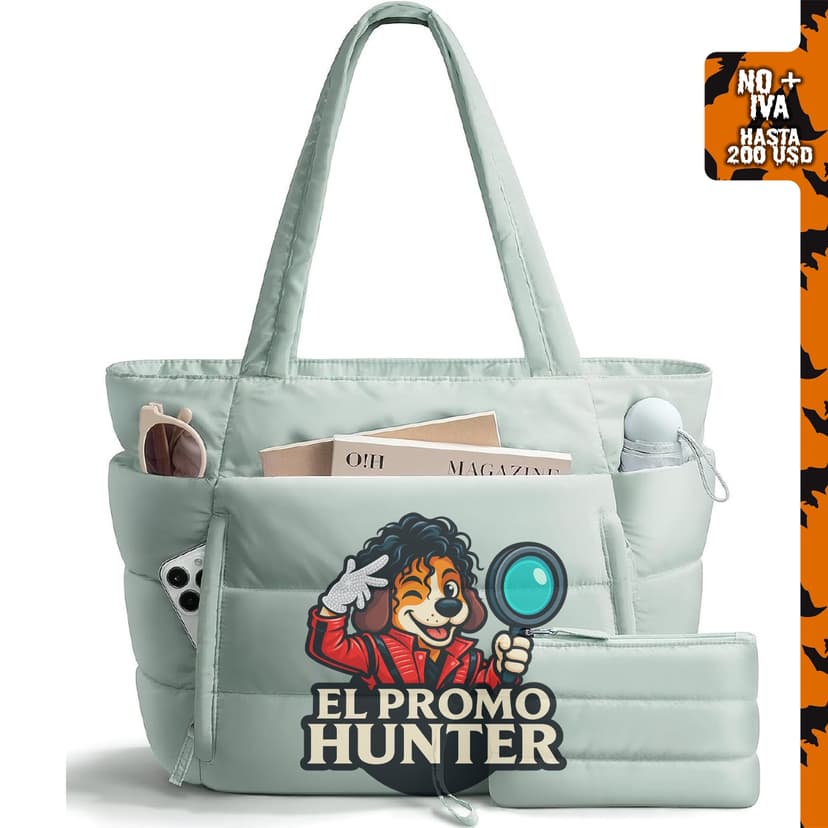 Bolsa Tote Acolchada para Mujeres, ligera y esponjosa, adecuada para trabajo, escuela y viajes.