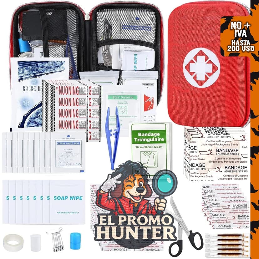 AMORNING Kit de Primeros Auxilios de 276 piezas para hogar, auto y actividades al aire libre.