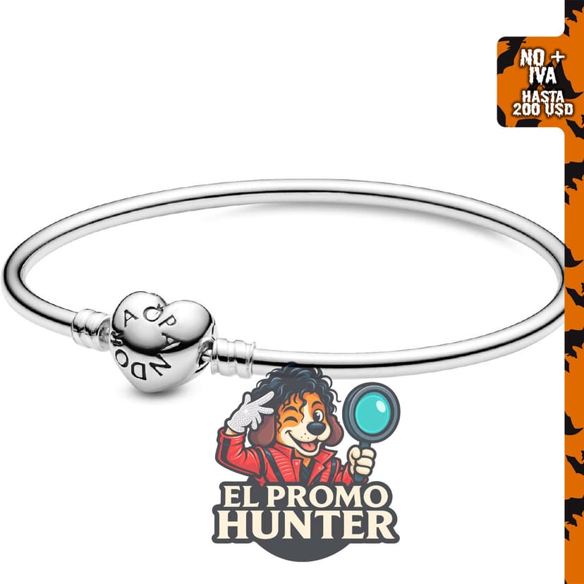 Brazalete Pandora con cierre de logotipo de corazón.
