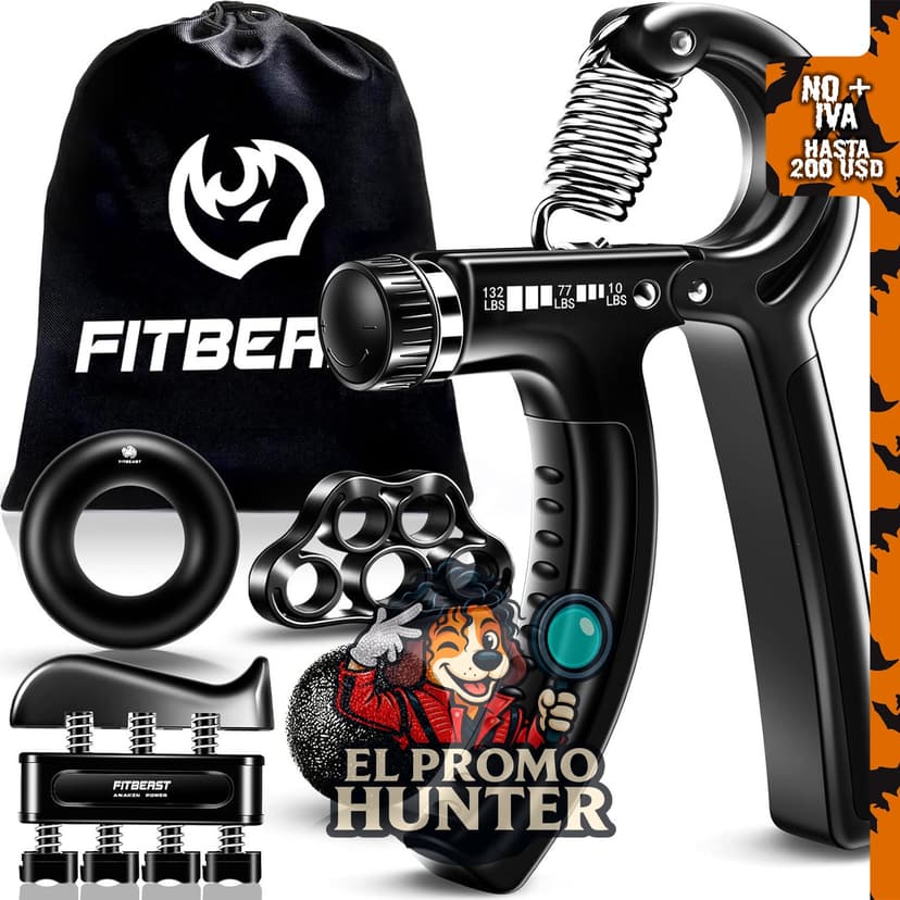 FitBeast Kit para fortalecer mano y dedos (5 accesorios) para entrenamiento de fuerza.