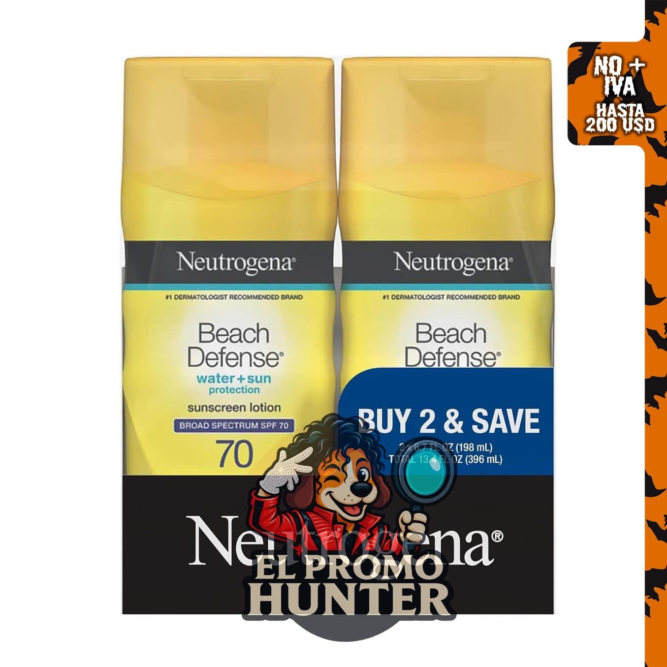 Neutrogena Beach Defense Loción de protección solar SPF 70, 198 ml
