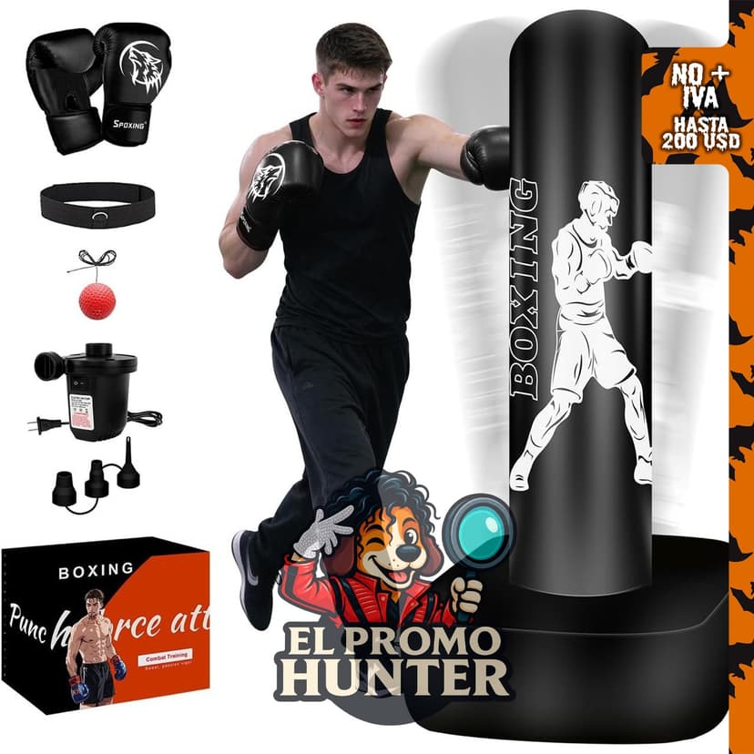 Saco de boxeo Vobab de 70" con soporte, diseñado para entrenamiento de boxeo.