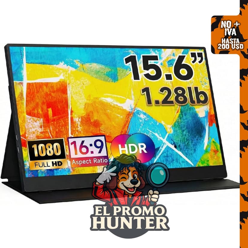 Monitor portátil CZGG de 15,6" (39,6 cm) para ordenador portátil.