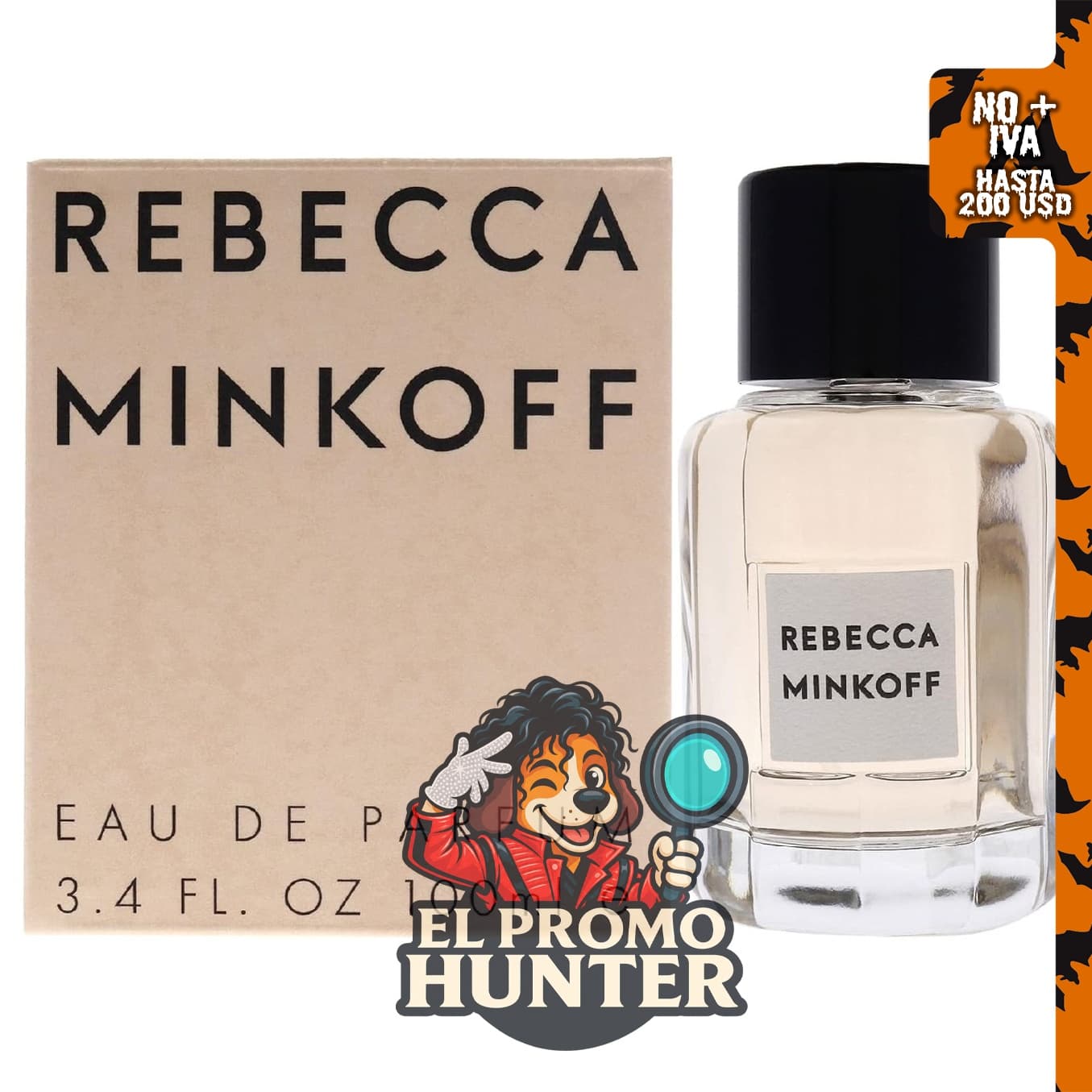 Rebecca Minkoff Perfume para mujer, fragancia con notas de cardamomo, cilantro, bergamota, tabaco, jazmín, tonka y pachulí, 3.4 oz (100 ml).