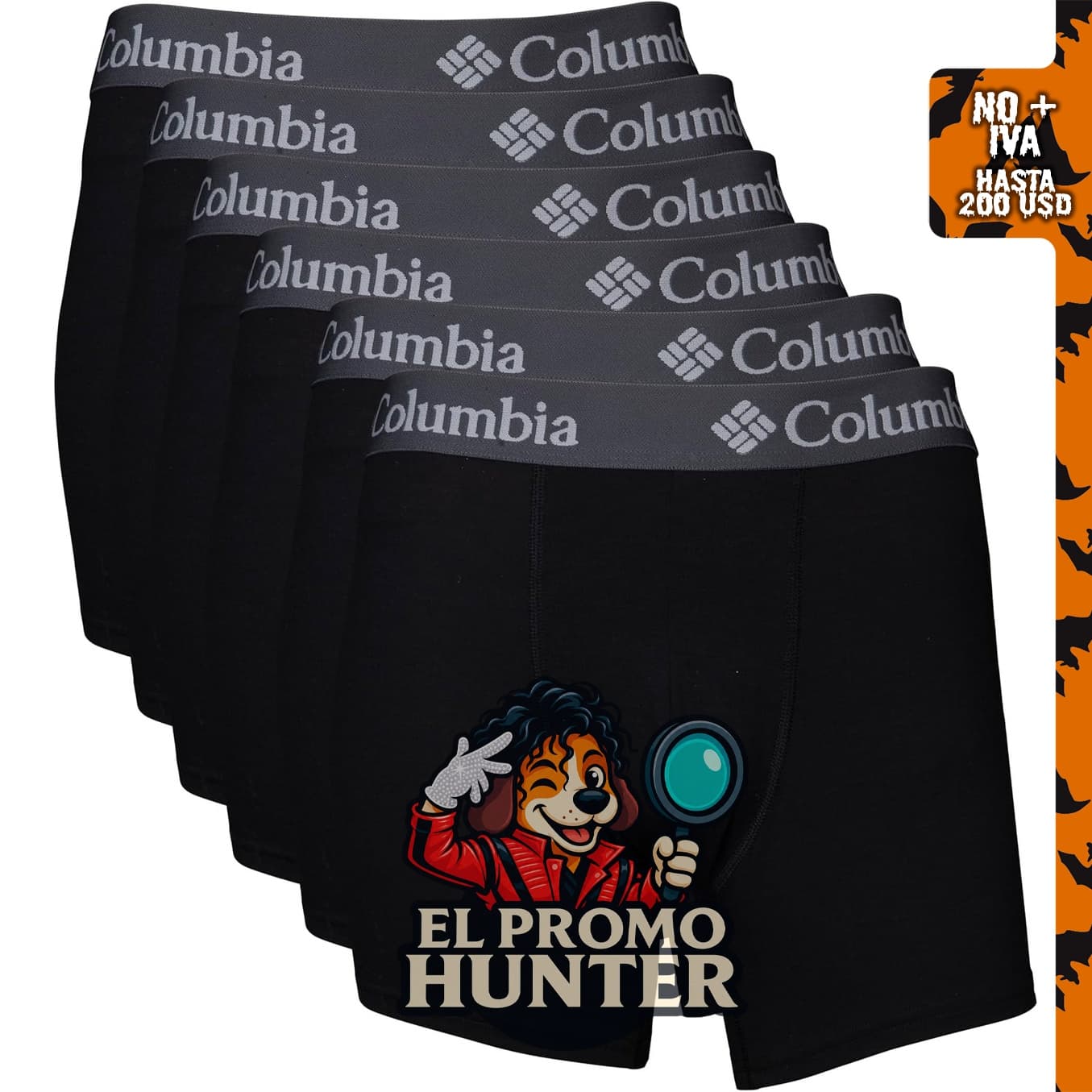 Columbia Paquete de 6 Calzoncillos Bóxer de Rendimiento.