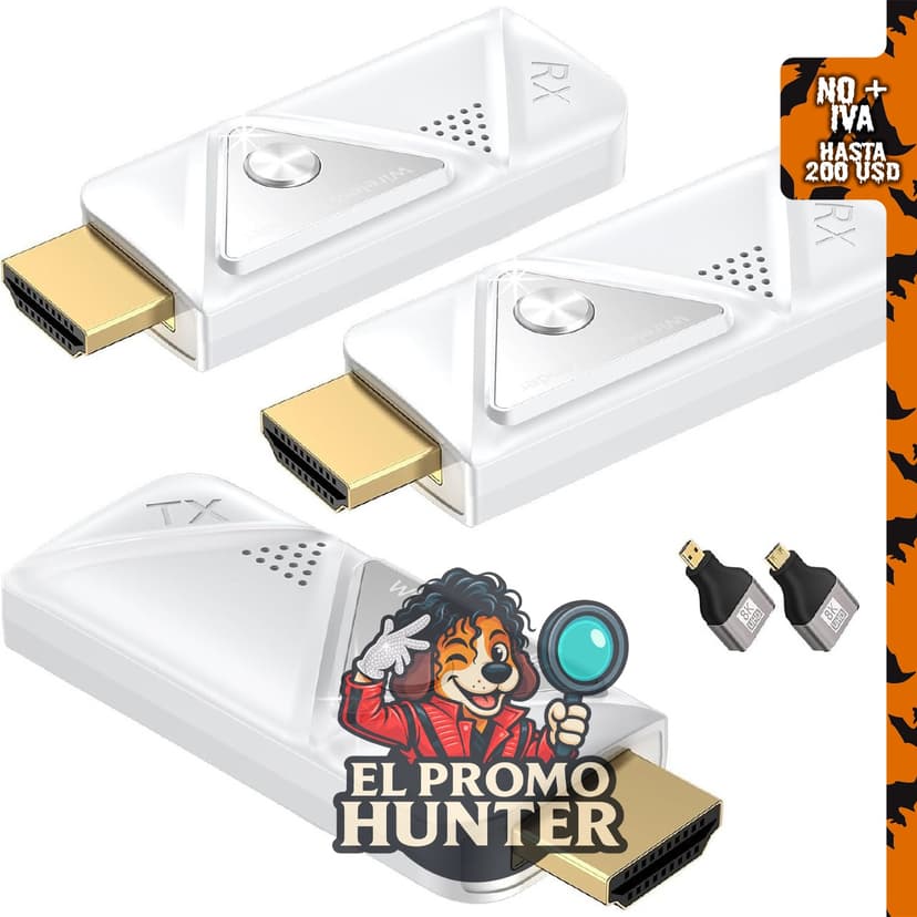 Transmisor HDMI inalámbrico y 2 receptores, 4K con salida 1080P.