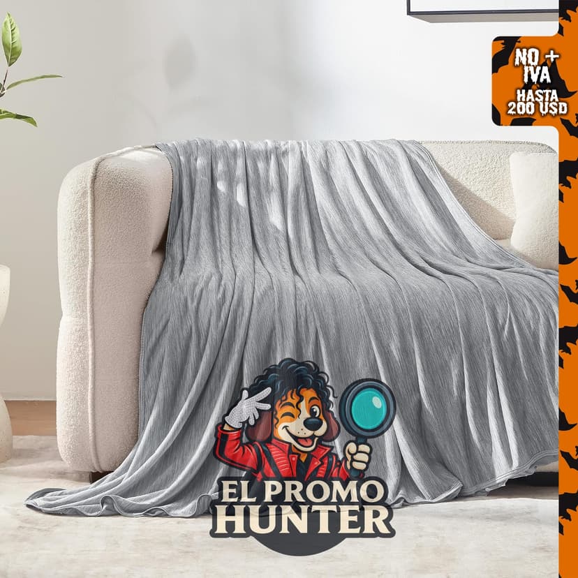 SLEEP ZONE Nanotex - Manta refrescante de doble cara, 50 x 70 pulgadas (127 x 178 cm), color gris.