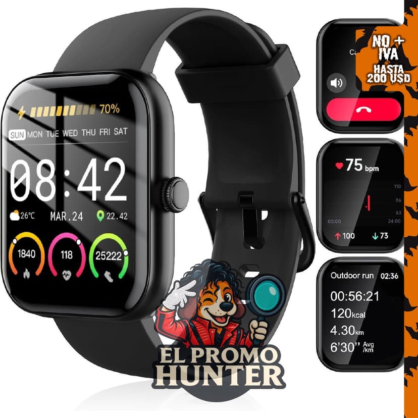 KEEPONFIT Reloj inteligente para mujer, IP68 impermeable, compatible con Android/iPhone, con rastreador de actividad y Bluetooth.