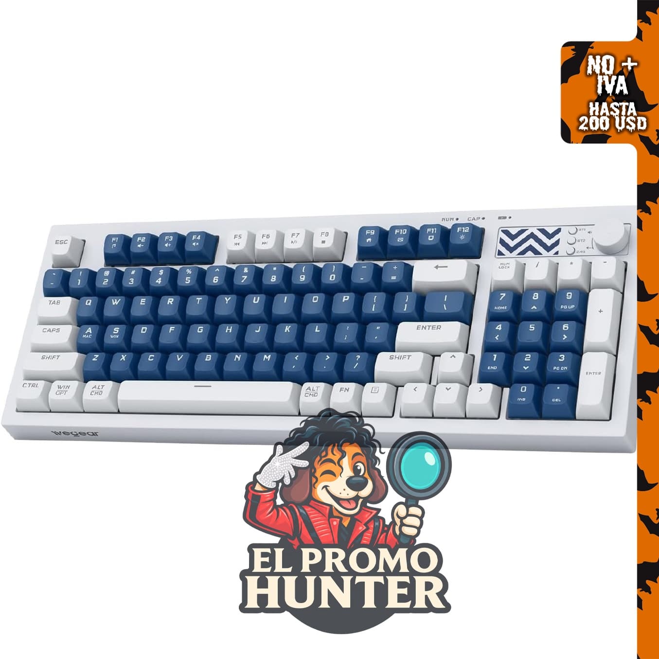 Teclado inalámbrico pastel Wegear para juegos de computadora.