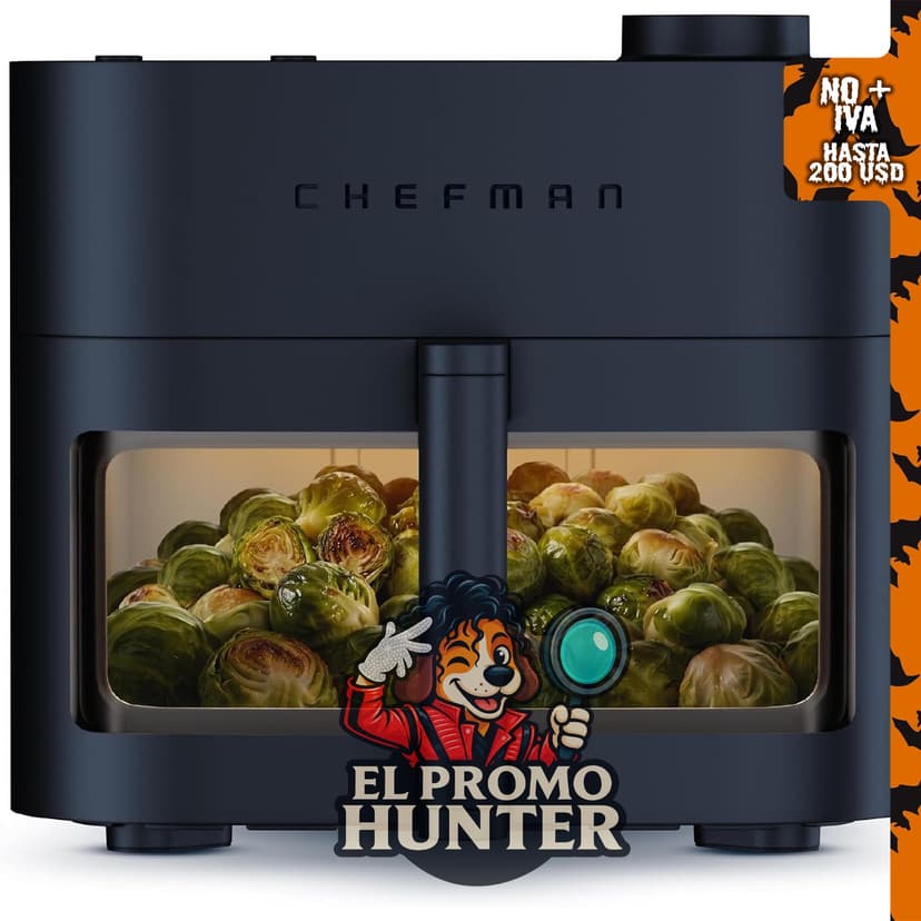 Chefman Freidora de aire Crispinator 7 en 1, capacidad de 8 cuartos (7.6 L), temperatura máxima de 232 °C.