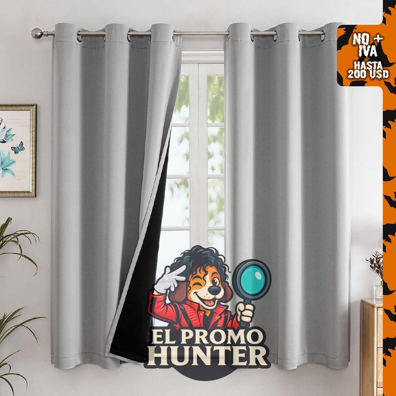 ChrisDowa Cortinas 100% opacas, forro negro, 2 capas gruesas, aislamiento térmico, 42 x 160 cm, juego de 2 unidades, color gris claro.