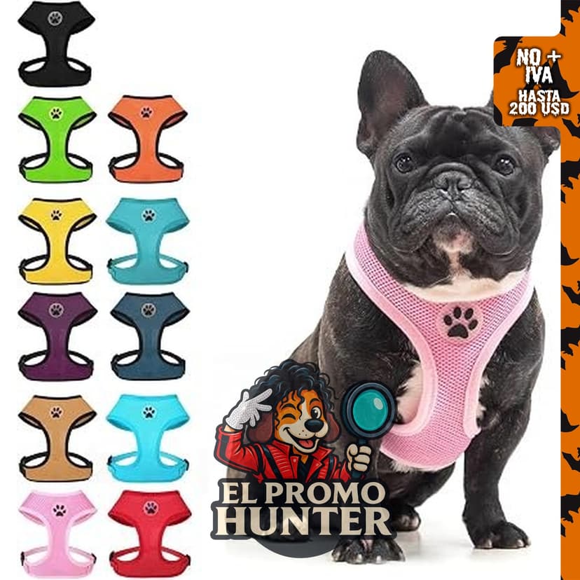 BINGPET Arnés tipo chaleco para perro, malla suave y transpirable, ajustable y duradero.