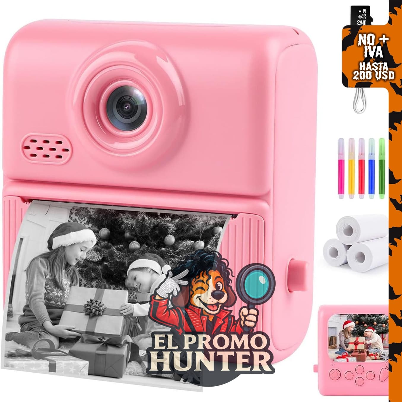 Cámara digital HD 1080P para impresión instantánea, diseñada para niños.