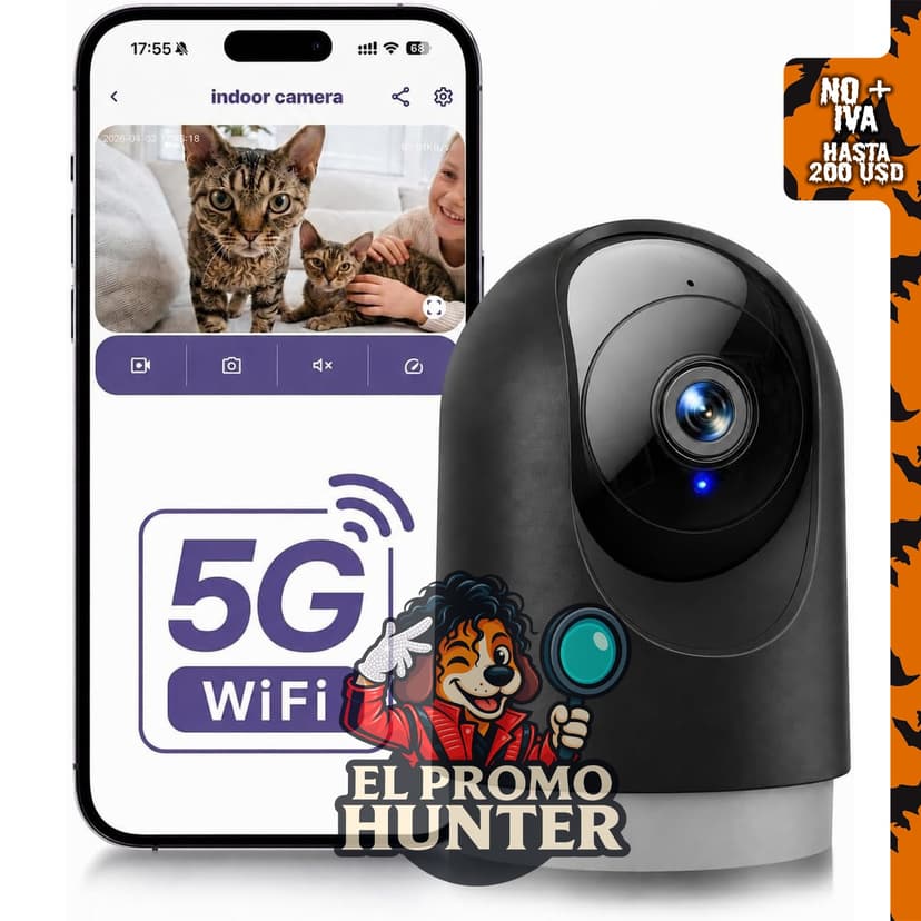 YOTON Cámara interior 2K, cámara para mascotas con monitor de bebé Wi-Fi 5G.