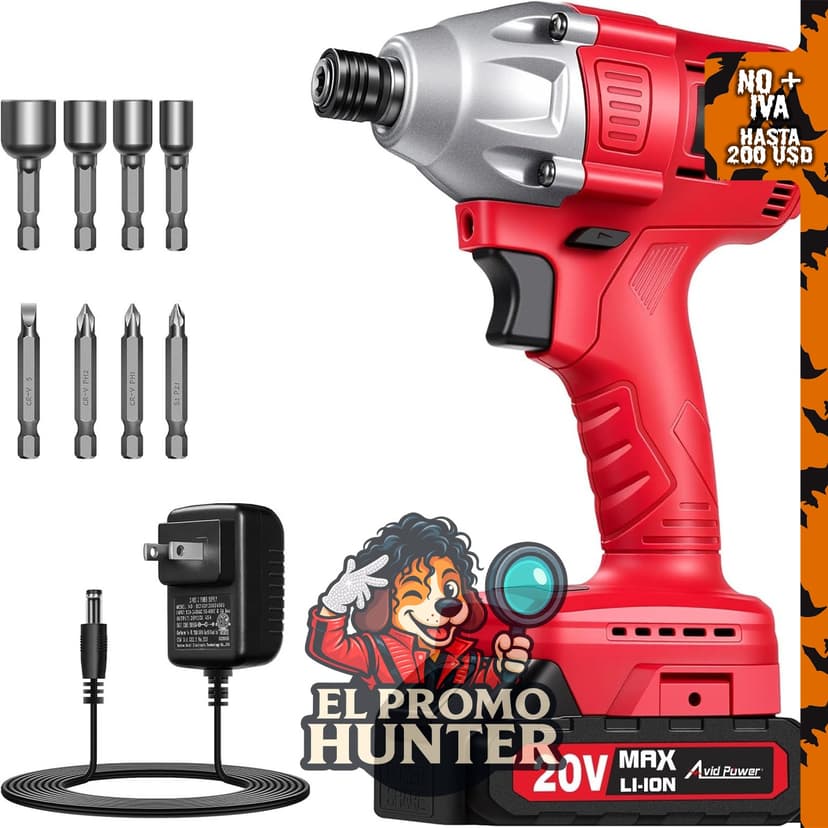 AVID POWER Kit de destornillador de impacto sin escobillas inalámbrico.