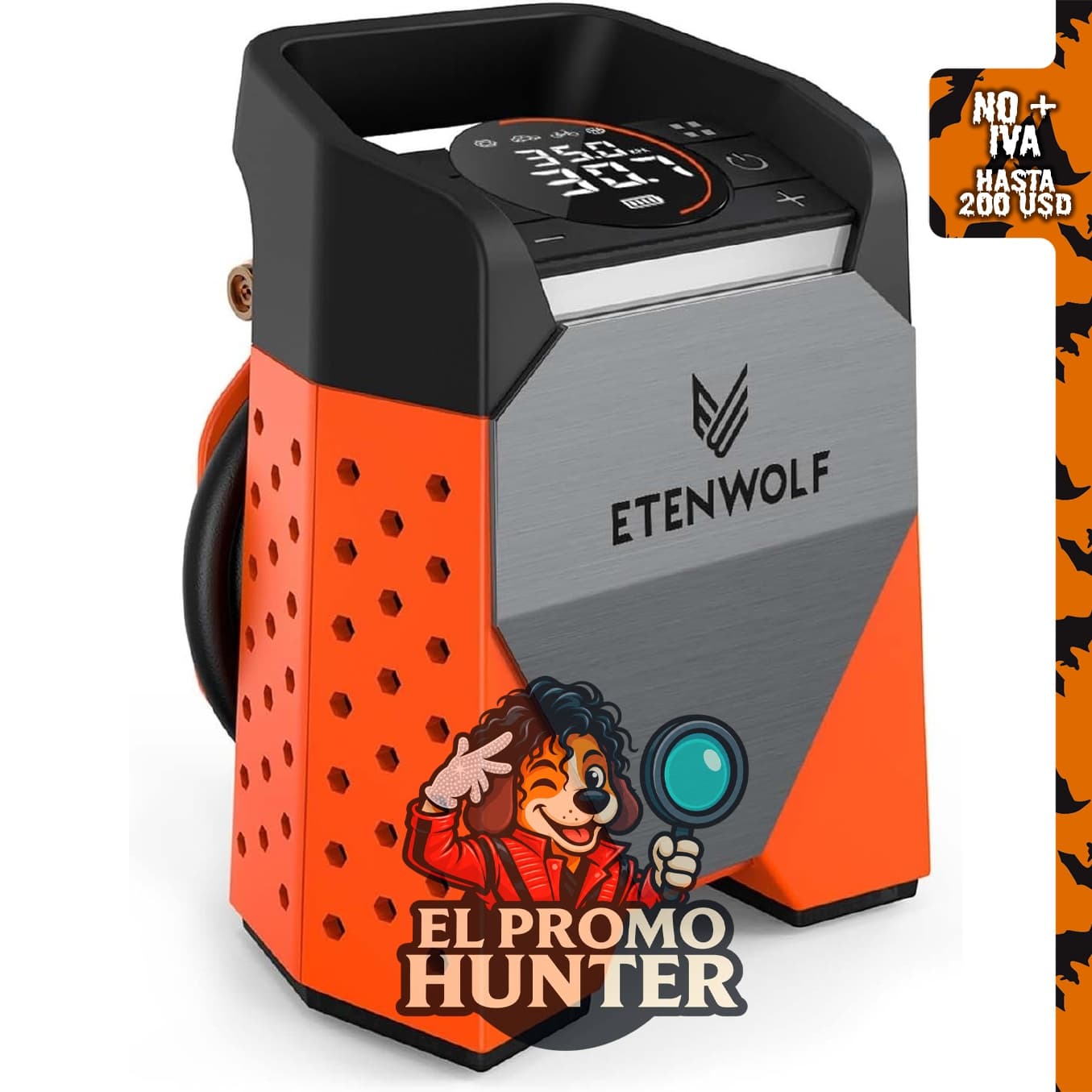 ETENWOLF ZEPHYR S3 Inflador de neumáticos, compresor de aire portátil.