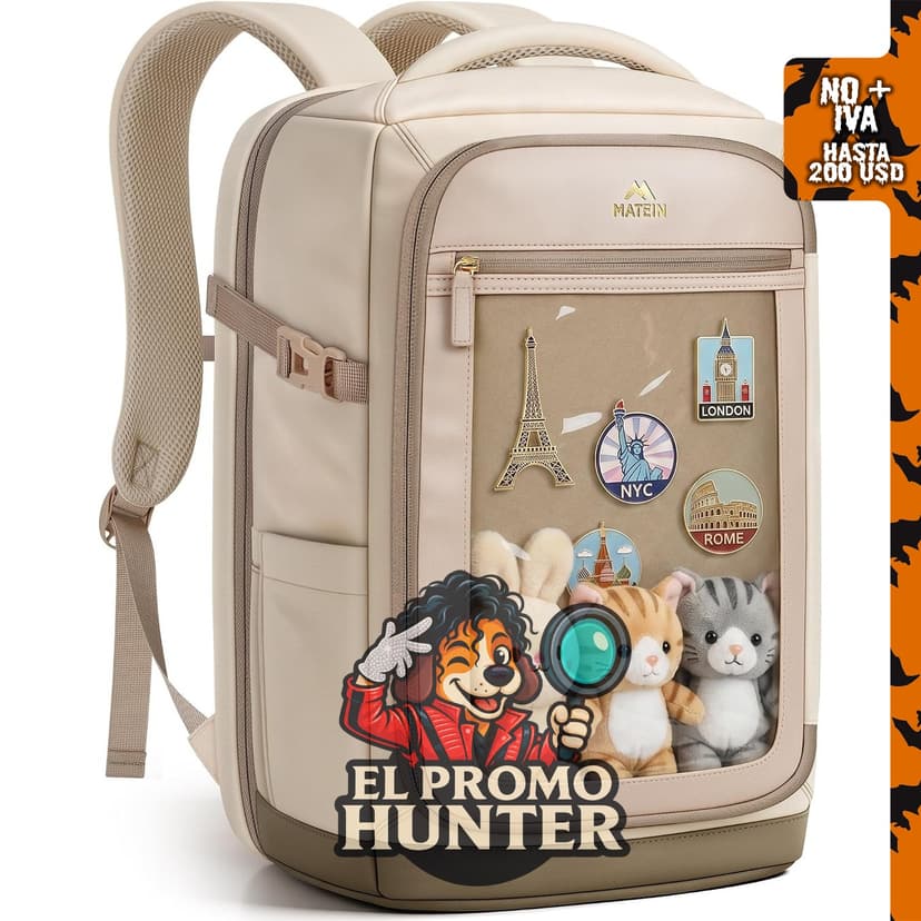 MATEIN Mochila Ita con bolsillo transparente para bolsa Ita.