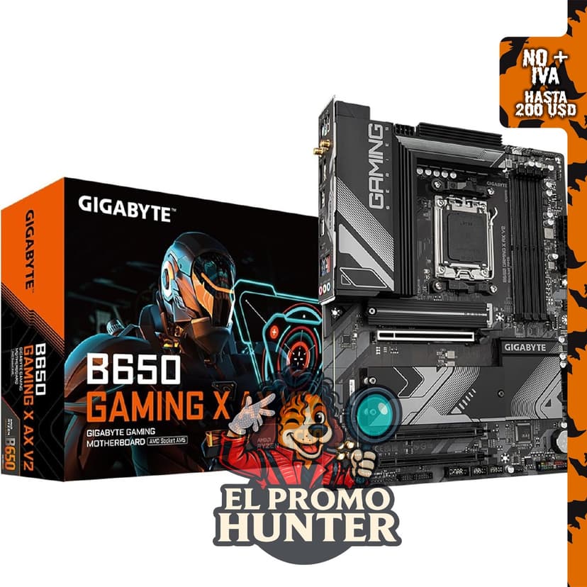 GIGABYTE B650 Gaming X AX V2 Placa base AMD AM5 ATX, compatible con Ryzen 9000/8000/7000 Series, DDR5.