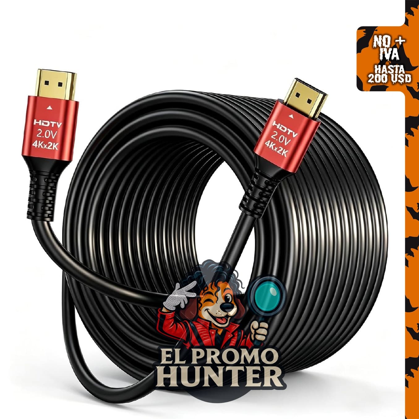 Cable HDMI 2.0 de 40 pies (12.2 m), clasificado para instalación en pared, resolución 4K.