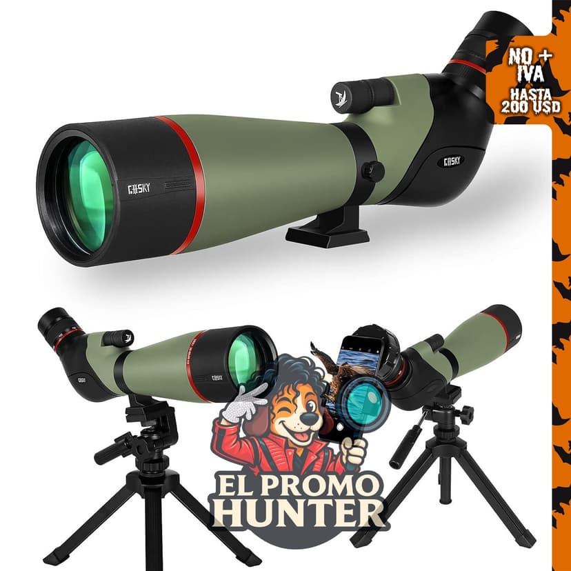 Gosky FalconPro Spotting Scope 20-60x80 Dual Focusing con trípode.