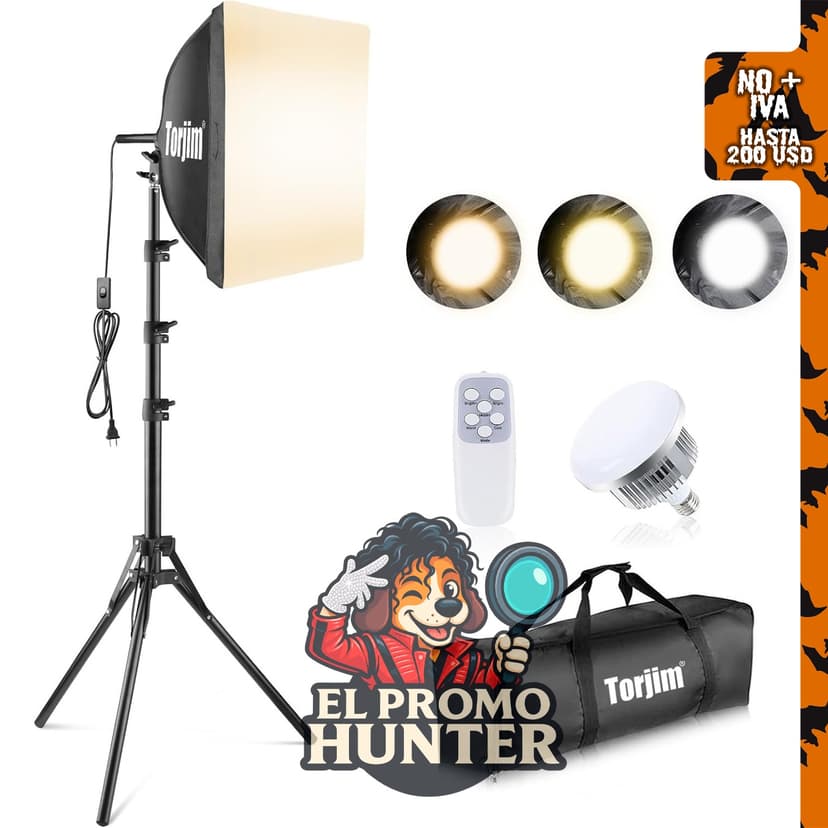 Torjim Softbox Kit de iluminación de fotografía con luz LED de estudio de 16.