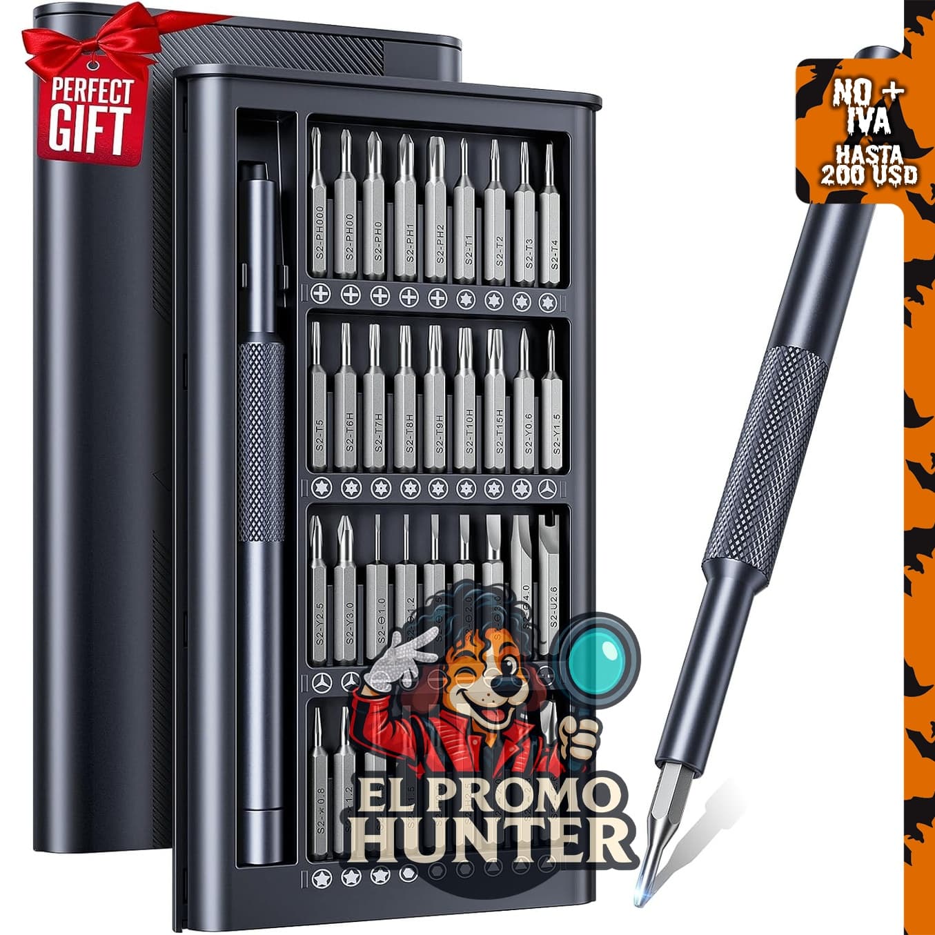 AXTH Juego de destornilladores de precisión 37 en 1, incluye rellenos de calcetines.
