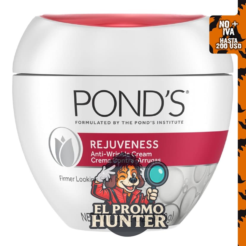 POND’S Rejuveness Crema Facial – Hidratante anti-envejecimiento con AHA, vitamina E y colágeno, 14.1 oz.