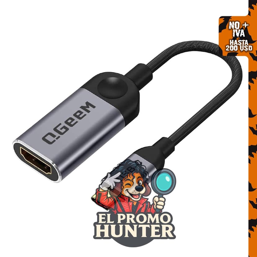 QGeeM Adaptador USB C a HDMI, 4K, tipo C a HDMI para dispositivos móviles.