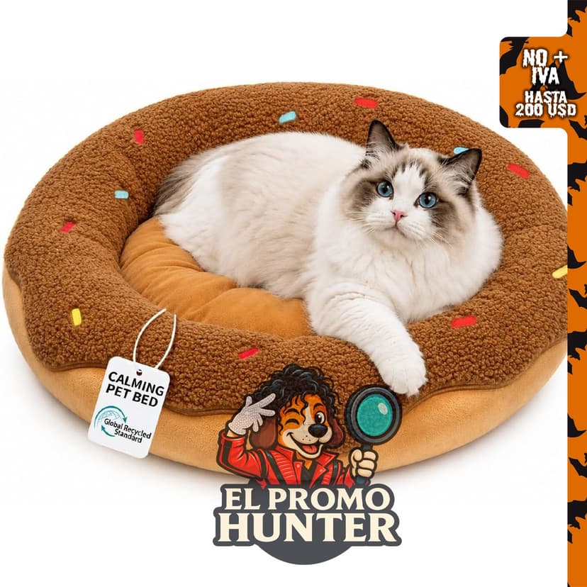 Cama calmante para gatos de interior, lavable.