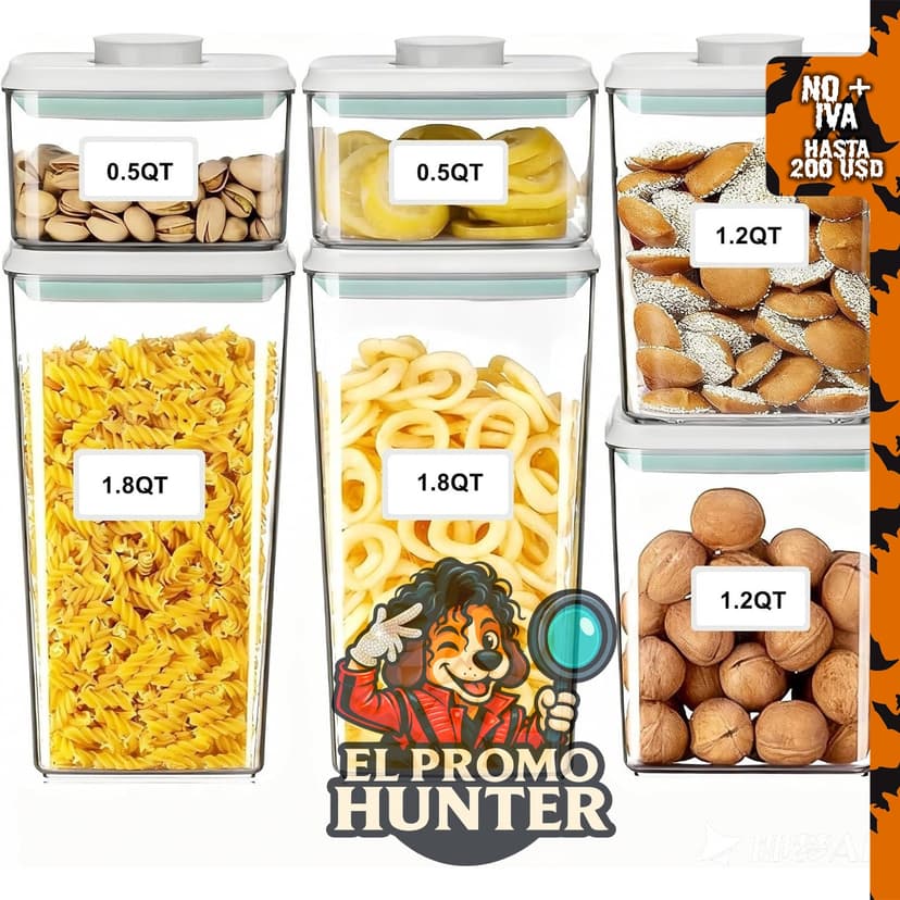 Contenedores Pop con tapas apilables para almacenamiento.